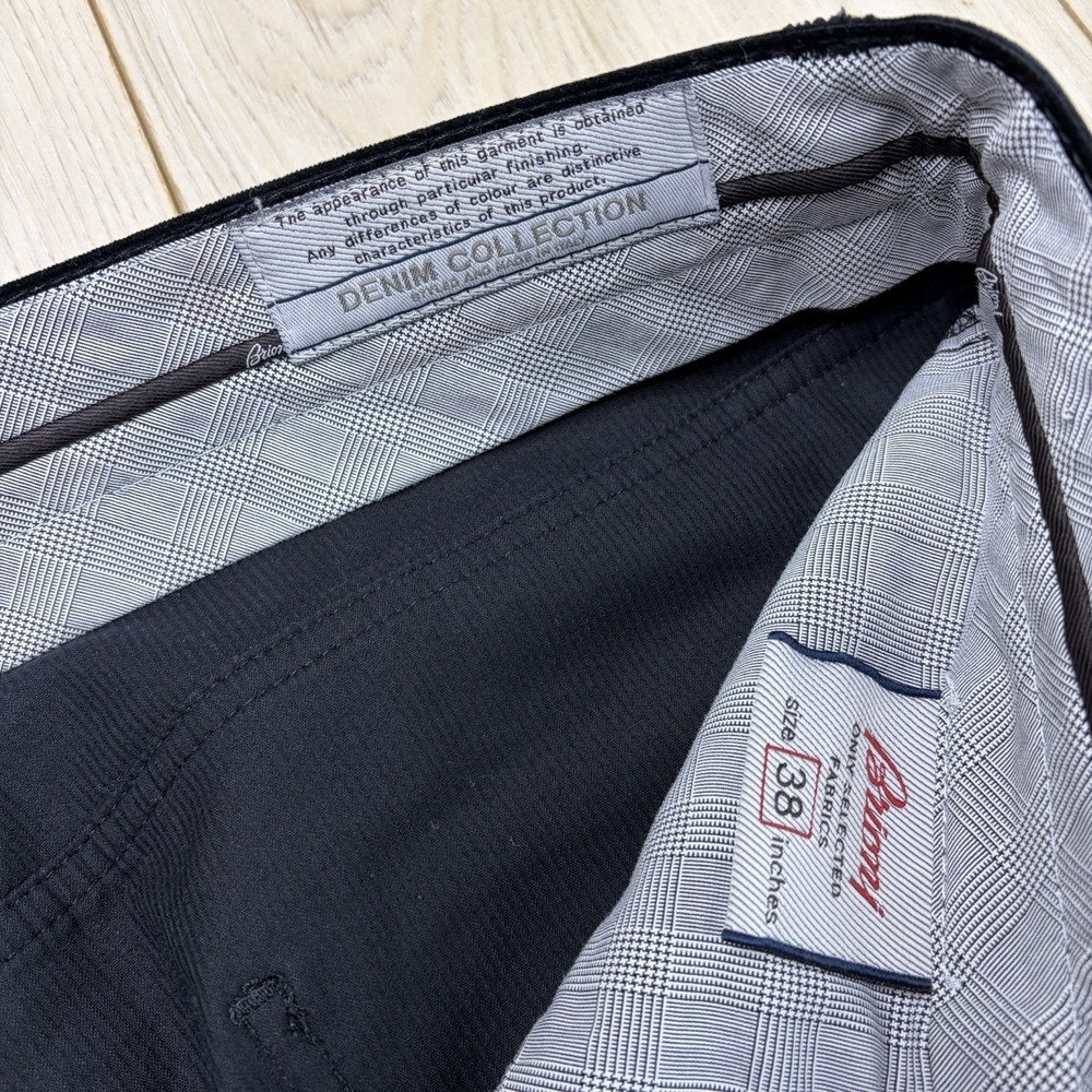 Brioni STELVIO Soft Cotton Luxury Corduroy Black Pants Mens 38x35 Italy - Picture 10 of 16
